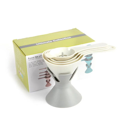 1Set Six in One Plastic Funnel Set Household Kitchen Essential for Oil Wine Leak Prevention and Filtering