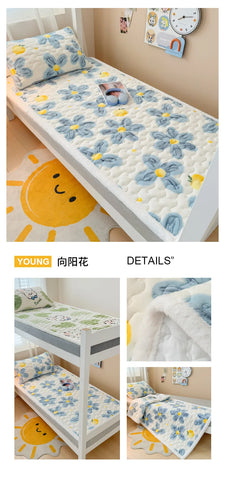 Winter Thicken Warm Mattress Toppers Fleece Bedspread Soft Folding Thin Tatami Mat Student Dormitory Bed Sheet Mattress Cover