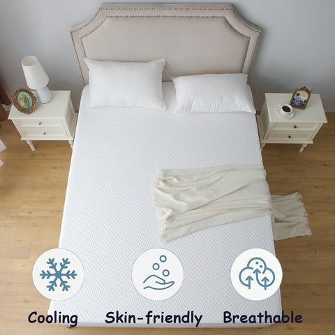 1 pc Cooling Mattress Protector Cover, 400 Thread Count,Breathable & Cool for Hot Sleepers,16" Deep Pocket Queen King Size