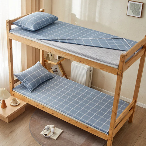 Fully Enclosed Double-sided Zipper Mattress Protective Cover Made of Cotton and Washed Cotton for Student Dormitories