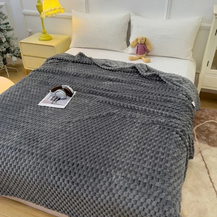 Winter Plaid Blankets for Beds Luxury Warm Sofa Blnket Fluffy Blankets Queen King Size Bedding Imitation Fur Bed Sofa Cover