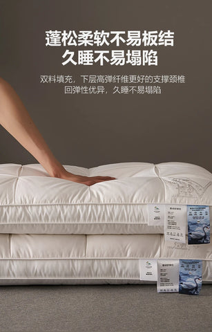 100% Down Pillow Core 95 White Goose Down High end Sleep Memory Pillow 100% Cotton Shell Health Help Sleep