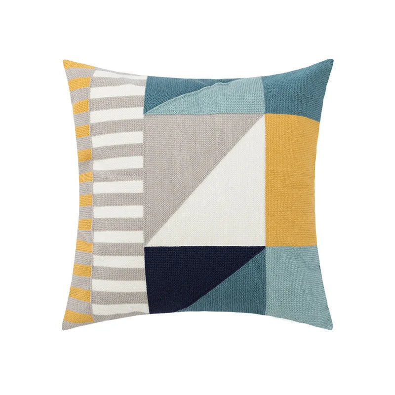 наволочки новог Cushion Cover Daisy Yellow Floral Geometric 45x45/30x50cm Blue Embroidery Soft Cozy Pillow Cover for Living Room