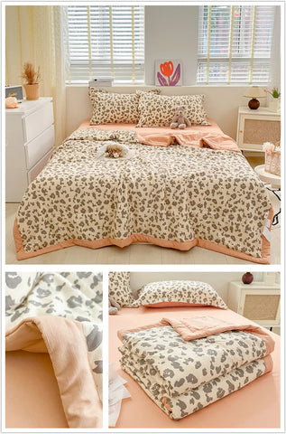 Floral Style Duvets for Summer Soft Comforter Breathable Bedspread 이불 Quilted Blanket Adults/Kids Thin Quilt (No Pillowcase)
