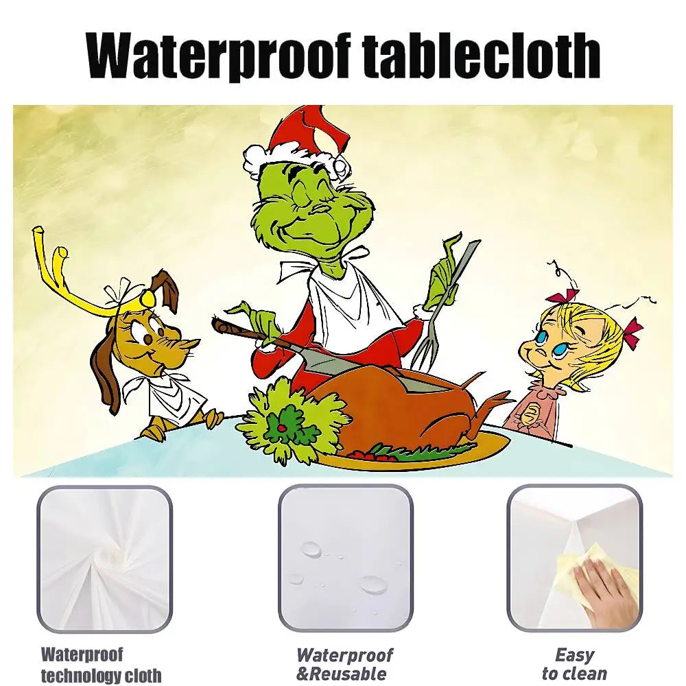 Cartoon The G-Grinch Table Cloth Tablecloth Party Decor Farmhouse Kitchen Dining Table Cloth Wedding Decorations