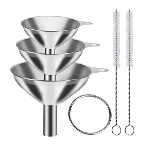 3/5 Pcs Stainless Steel Kitchen Funnels Set Food Grade Metal Funnels for Filling Bottles Small Funnels for Essential Oil Spices