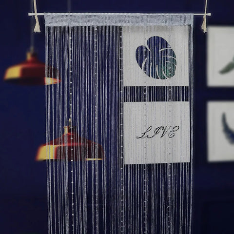 100CM X 200CM Crystal Beaded String Curtains Screen String Divider Blind for Salon Living Room Door Wall Window Tassel Curtain