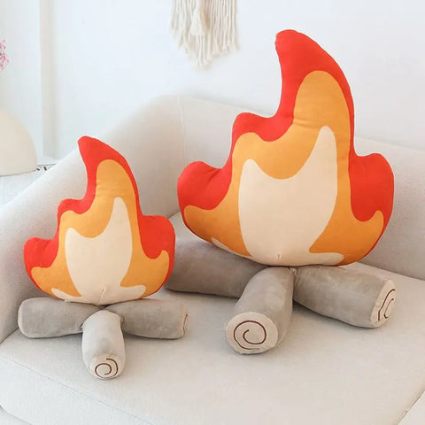 ZU 30/45cm Creative Plush Pillow Bonfire Stuffed Toy Funny Home Decor Campfire Cushion Emulational Fire Soft Doll