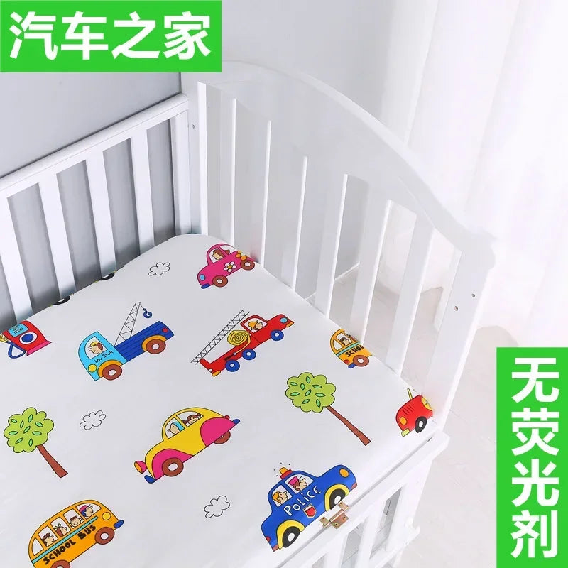 51x28inch(130x70 cm) Newborn Baby Fitted Crib Sheets Cartoon Print Bed Sheet Baby Bed Mattress Covers for Unisex Baby Boys Girls