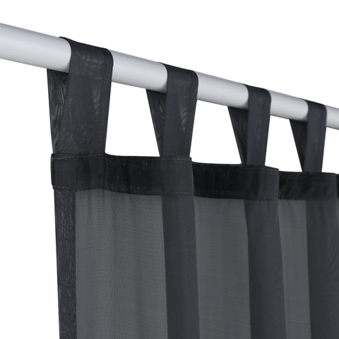 2PCS, Solid color single panel outdoor  sheer curtain with  tap  top transparent polyester fiber	 waterproof outdoor curtain