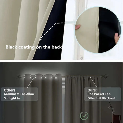 1/2PC Modern 100% High Shading, Waterproof And Insulated Indoor And Outdoor Curtains And Door Curtains