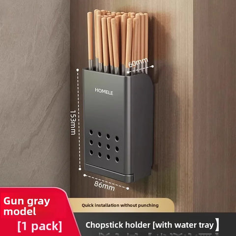 Wall-Mounted Chopstick Cage Kitchen Storage Rack Household Tableware Drain Holder Chopstick Holder Organizing Box for Home