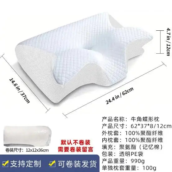 Ergonomic High & Low Conform Memory Foam Knitted Bed Pillows Skin-Friendly & Anti-Snoring Customized for Cervical Pain Relief