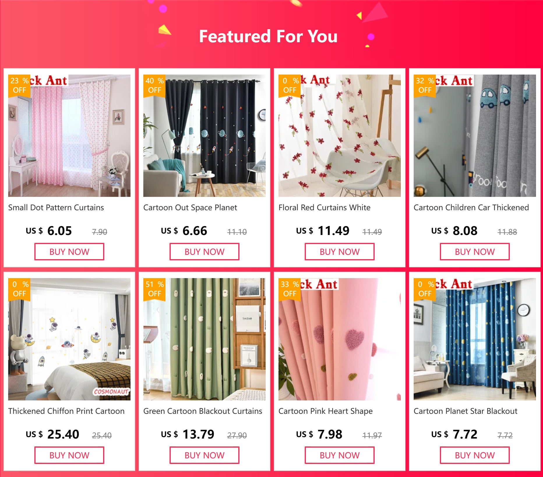 Cartoon Pink Heart Shape Blackout Curtains For Baby Girls Bedroom  Lovely Tulle For Living Room Window Treatment Drapys X-M05#30