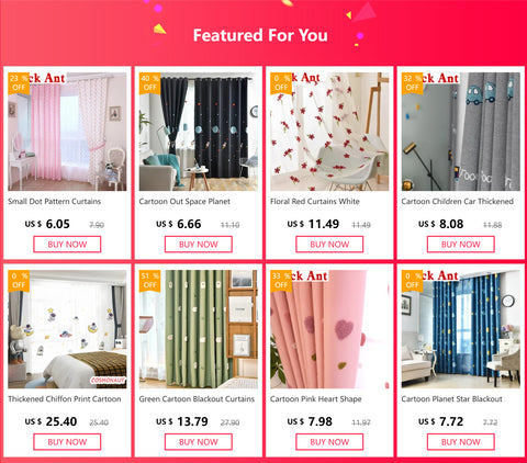 Cartoon Pink Heart Shape Blackout Curtains For Baby Girls Bedroom  Lovely Tulle For Living Room Window Treatment Drapys X-M05#30