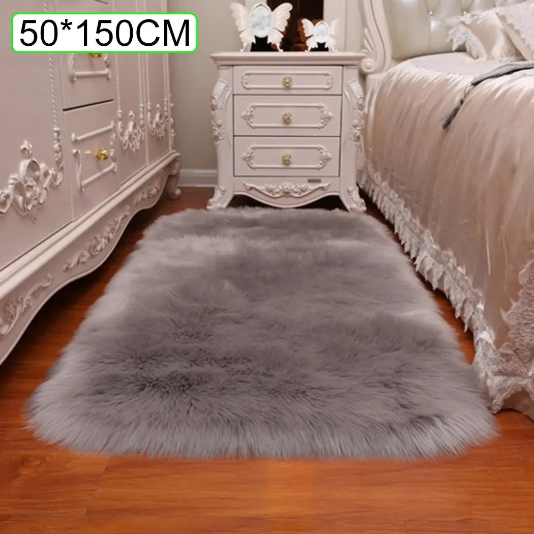 40x40cm Square Soft Area Rugs Living Room Bedroom Bedside Sofa Soft Mat Artificial Wool Sheepskin White Pink Carpet Washable Rug
