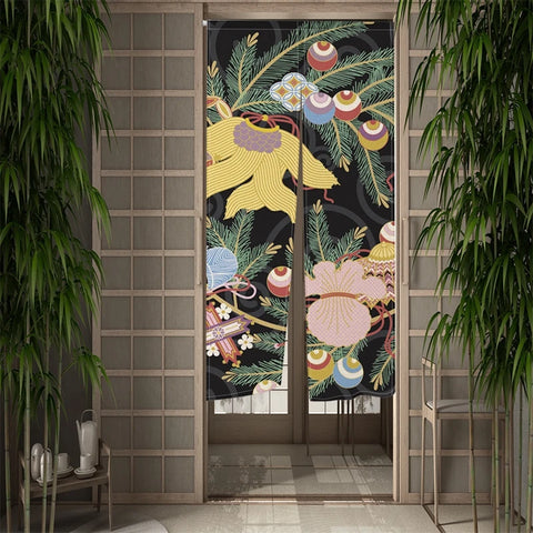 Summer Tropical Plant Leaves Door Curtain Turtle Leaves Partition Curtains Modern Room Kitchen Entrance Hanging Half-Curtain