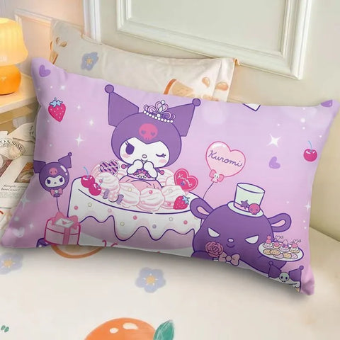 Sanrio Kuromi Pillowcase Cute Cartoon Kids Student Room Sleeping Pillowcase Sofa Cushion Cover Home Bedroom Room Decoration