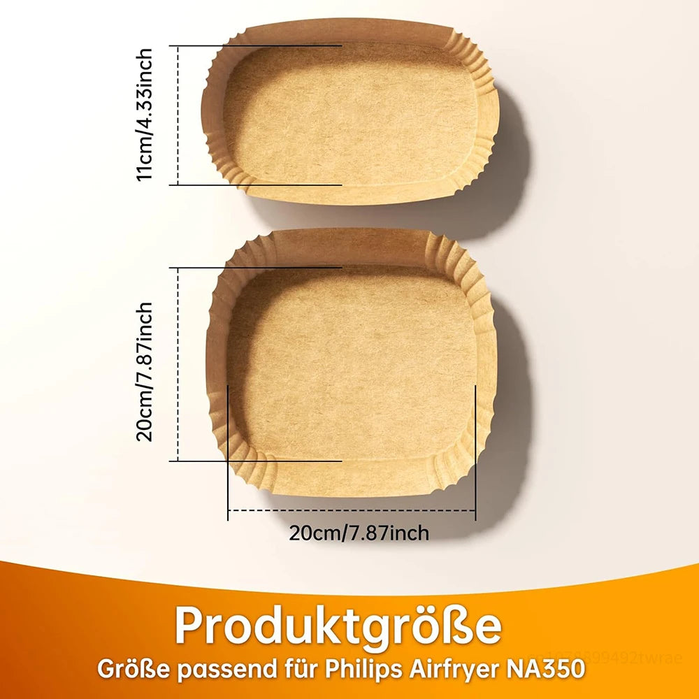 Air Fryer Baking Paper, Air Fryer Tray, Greaseproof Paper Air Fryer Compatible with Philips Airfryer Double Basket Series 3000