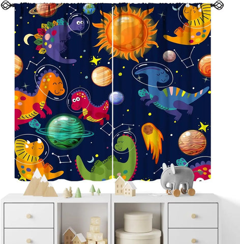 Kids Sea Animal Curtains Boys Girls Bedroom Nursery Decor Funny Turtle Whale Ocean Colorful Art Printed Blackout Window Drapes