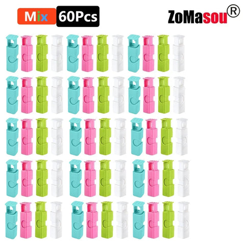 60-1Pcs Food Sealing Clips Bread Storage Bag Clips For Snack Wrap Bags Spring Clamp Reusable Kitchen Organization Sealing Clamp