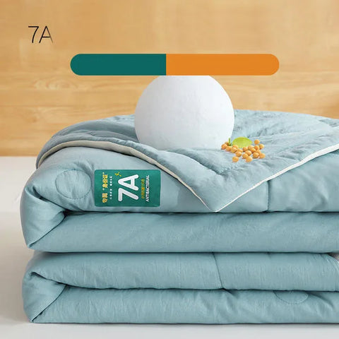 New Soya Fibre Filling Summer Quilt Queen Grade A Maternal and Child Thin Comforter Antimicrobial Breathable King Size Duvet