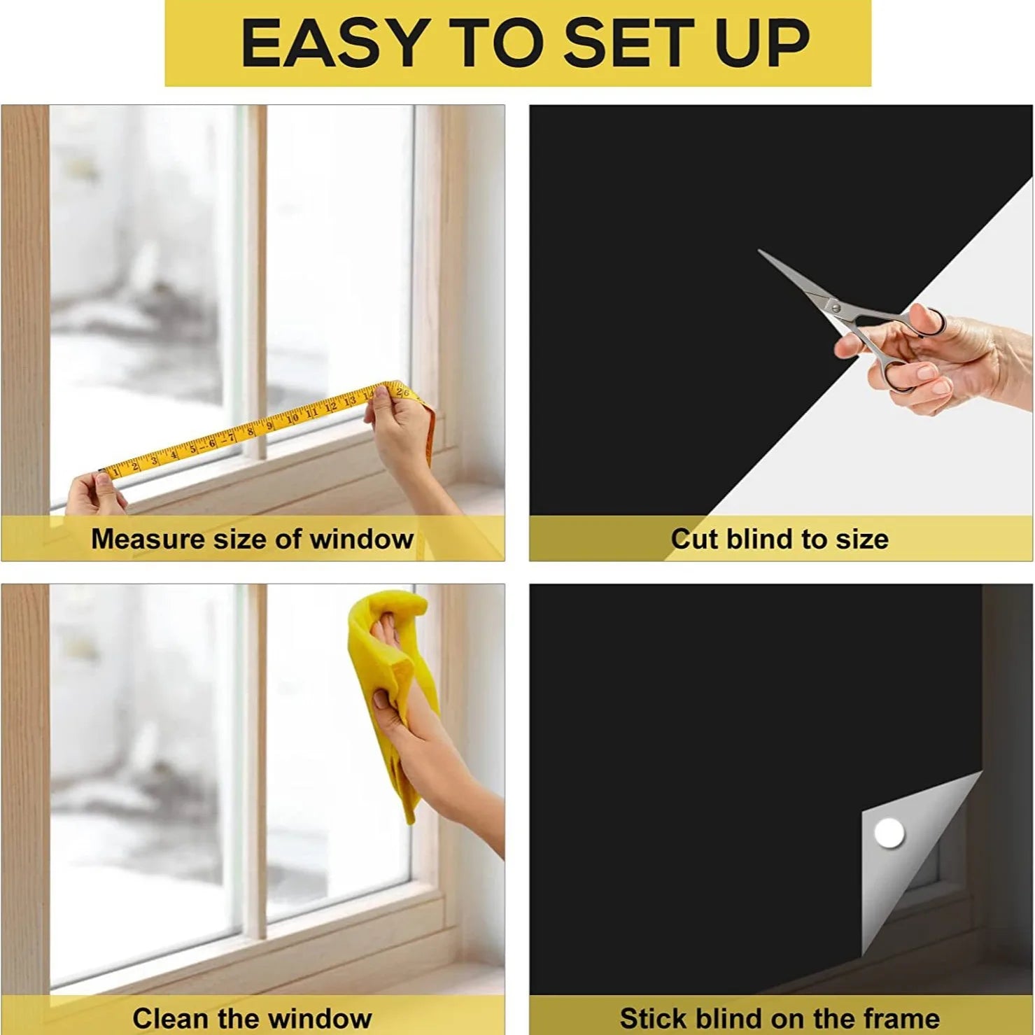 100 Blackout Window Cover Darkest Light Block Black Privacy Film House Home Tint Glass Cloth Curtain Bedroom UV Sunshade Sun