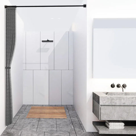 Laminated Imitation Linen Multi-color Large Ring Waterproof Strong Thick Cloth Opaque Shower Curtain, Suitable for Bathroom Use