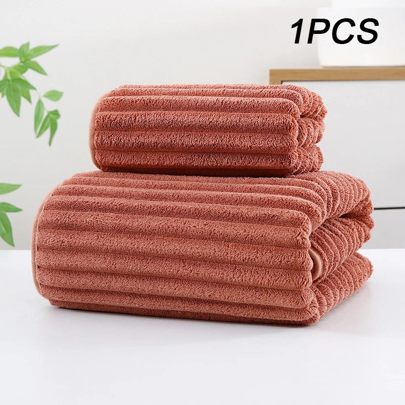 Thickening High quality bamboo charcoal coral velvet fiber bath towel Super Absorbent And Quick Drying Bath Towel Bathroom Use