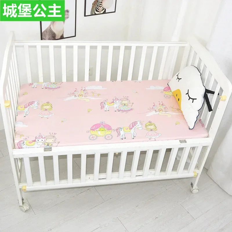 51x28inch(130x70 cm) Newborn Baby Fitted Crib Sheets Cartoon Print Bed Sheet Baby Bed Mattress Covers for Unisex Baby Boys Girls