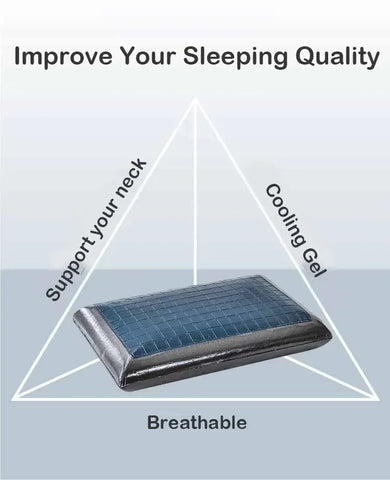 Double Sided Gel Cooling Memory Foam Pillow Summer Ice Feel Bamboo Charcoal Orthopedic Neck Pain Relief Pillow with Pillowcase