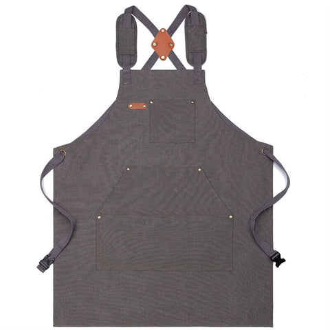 Thickened Cotton Canvas Apron Summer Household Kitchen Waterproof Gardening Work Waist Plain Apron