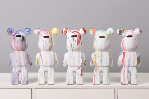 28cm Aesthetic Bear Figure Ceramics Saving Pot Statue Violent Bear Figurine Sculpture Luxury Livingroom Decoration Home Ornament