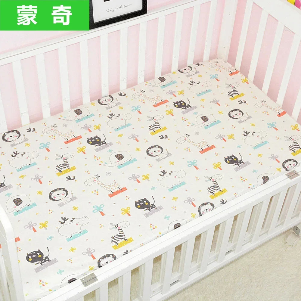 51x28inch(130x70 cm) Newborn Baby Fitted Crib Sheets Cartoon Print Bed Sheet Baby Bed Mattress Covers for Unisex Baby Boys Girls