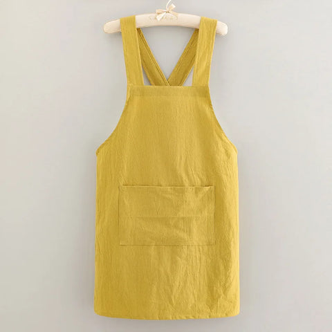 Cotton Cooking Apron Breathable Kitchen Housework Household New Style Fashion Catering Soft Protective Cover