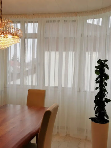 Modern White Solid Tulle Curtains for Living Room Bedroom Balcony Window Screening Sheer Voile Drapes Gauze Treatments Door