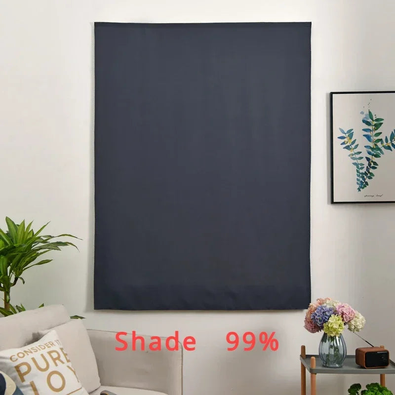 Convenient No Drilling 99% Blackout Bedroom Bay Windows Modrn Short Curtains for Living Room Blinds Easy Install Door Kitchen