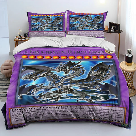 3D Yu-Gi-Oh MONSTER CARD Anime  Comforter Bedding Set,Duvet Cover Bed Set Quilt Cover Pillowcase,king Queen Size Bedding Set Kid