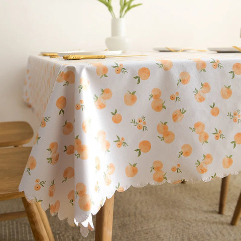 PVC Square Tablecloth Rectangle Waterproof Table Cloth Tabletop Cover Oil Proof Wipeable Table Covers for Kitchen Garden Dining