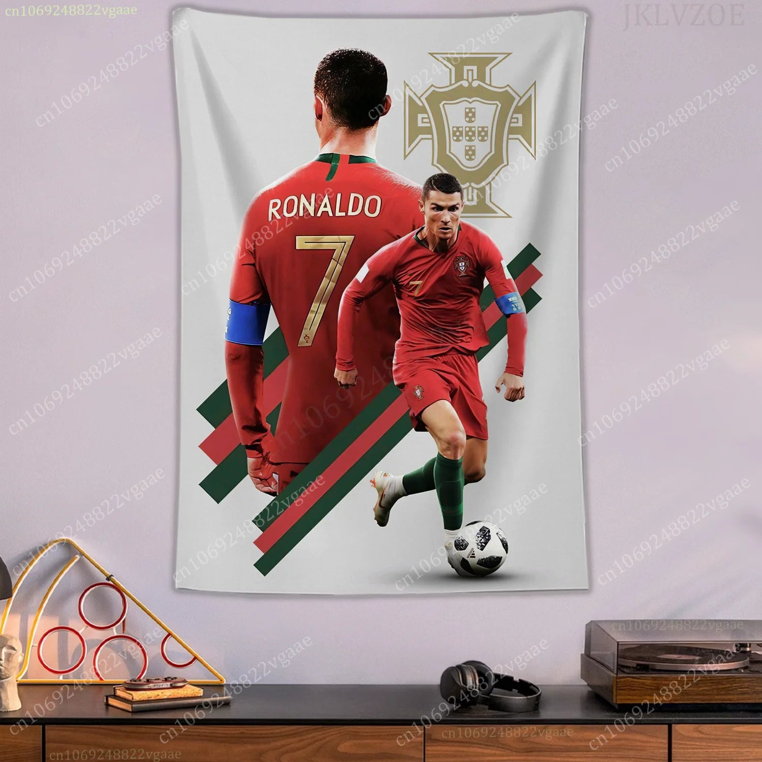 2025 Ronaldo Tapestry Man Portugal Posters Football Wall Tapestries For Bedroom Decoration Aesthetic Tapices Flag Wallpaper