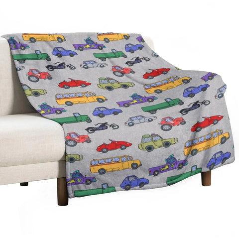Yellow Construction Truck Blanket Cartoon Tractor Cars Flannel Throw Blankets for All Season Kids Boys Excavator Sofa Blanket