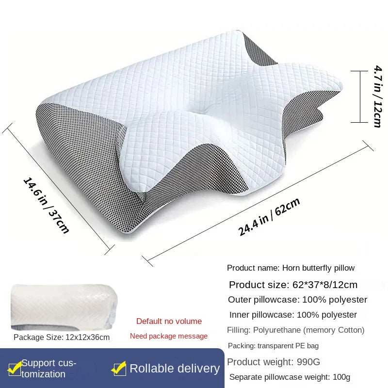Ergonomic High & Low Conform Memory Foam Knitted Bed Pillows Skin-Friendly & Anti-Snoring Customized for Cervical Pain Relief