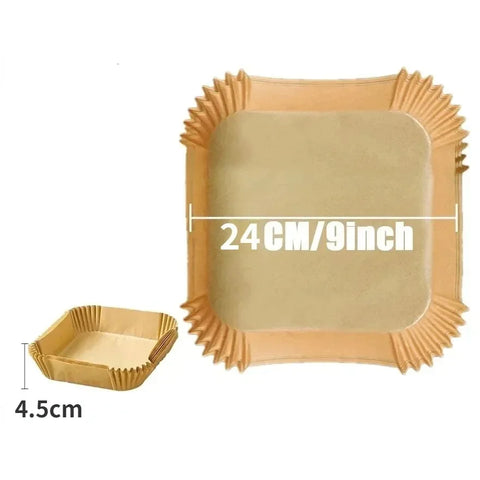 50/30PCS Waxed Paper for Air Fryer Baking Supplies Non-stick Pot Holders Airfryer Papers BBQ Plate Bakeware Kitchen Dining Bar