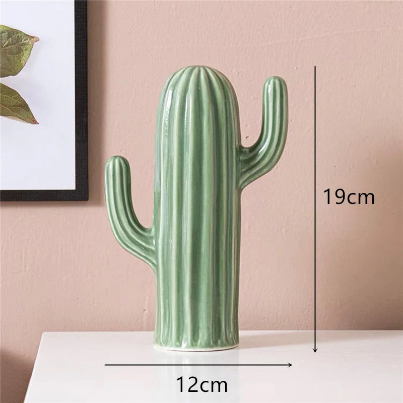 Nordic Ceramic Handicrafts Simulation Cactus Ornaments Art Decorative Home Furnishings Photography Props Green Room Decor