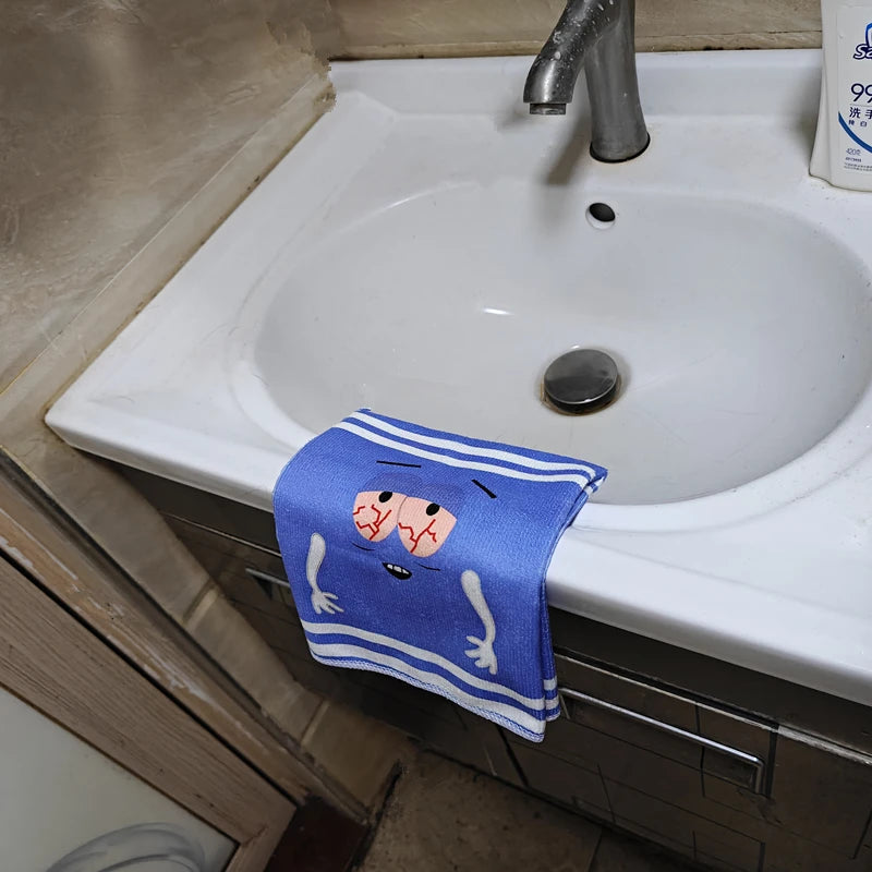 Cute cartoonTowelie Hand Towel Quick-Dry Polyester Woven Dish Cloth Super Soft Fantasy Themed Oblong Towel for Kitchen Bathroom