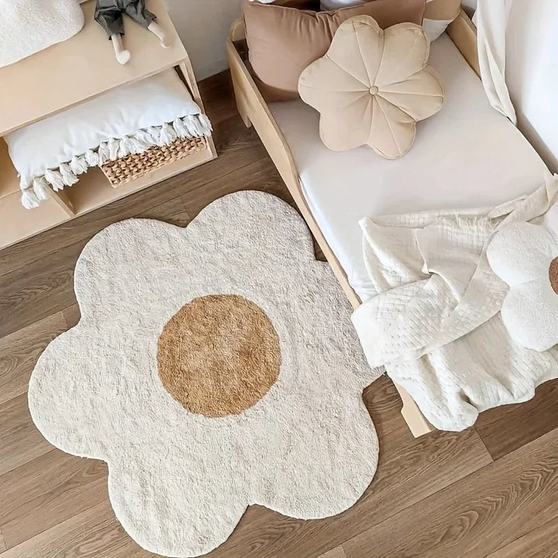 Irregular Flowers Soft Plush Carpet Simple Girl Bedroom Rugs Modern Living Room Sofas Home Decoration Cloakroom Fluffy Foot Mat