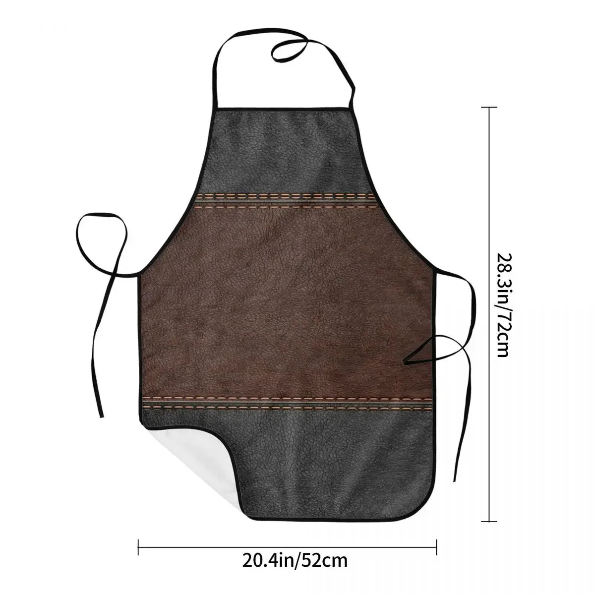 Custom Bib Vintage Black And Brown Stitched Leather Aprons Men Women Adult Chef Kitchen Cooking Medieval Style Tablier Cuisine