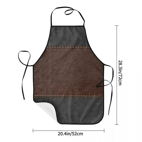 Custom Bib Vintage Black And Brown Stitched Leather Aprons Men Women Adult Chef Kitchen Cooking Medieval Style Tablier Cuisine