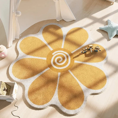 Irregular Flowers Soft Plush Carpet Simple Girl Bedroom Rugs Modern Living Room Sofas Home Decoration Cloakroom Fluffy Foot Mat