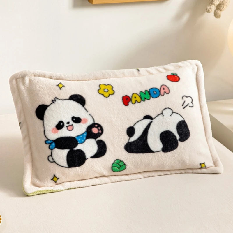Kids Thick Warm Winter Pillowcase ,Velvet Flannel Skin-Friendly Pillowshams,Fluffy Fabric Pillow Covers Super Soft Home Textiles